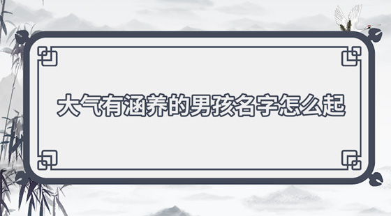 大氣有涵養(yǎng)的男孩名字怎么起