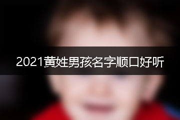 2021黃姓男孩名字順口好聽